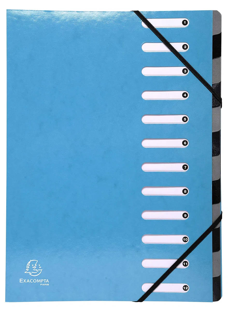 Exacompta formularios "Iderama Carpeta con 12 secciones ampliar lomo – Luz Azul (Pack de 6)