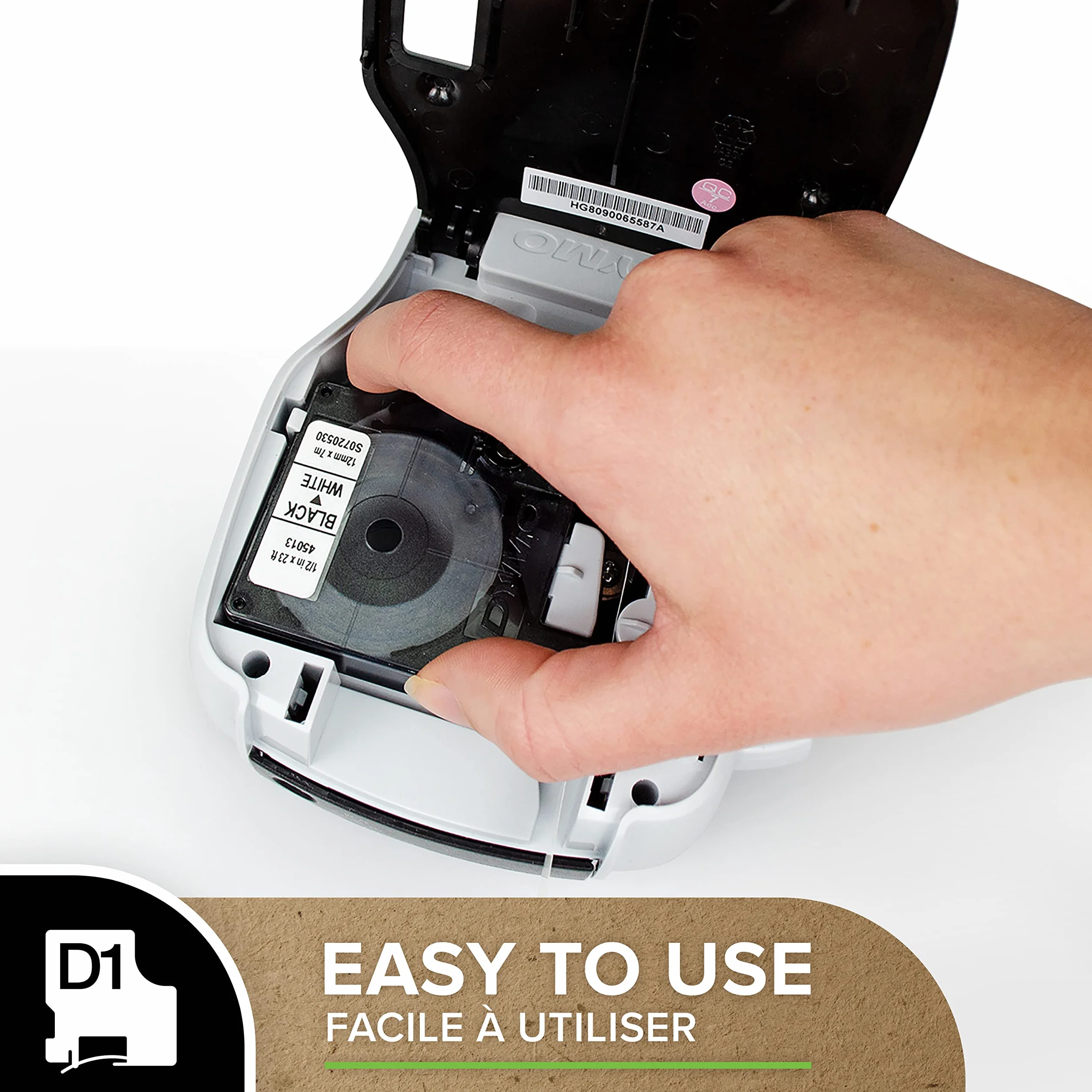 DYMO D1 etiquetas auténticas 12 mm × 7 m blanco negro para LabelManager 2 unidades