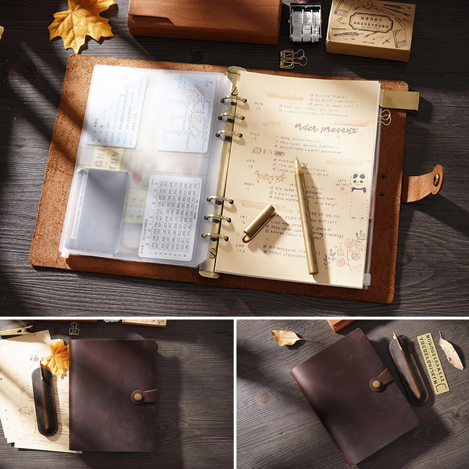 Cuaderno de carpeta reutilizable, páginas personalizables y hojas de escritura de primera calidad para profesionales, planificador de papel