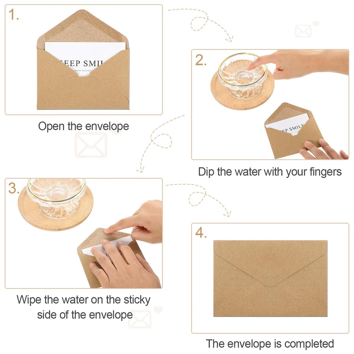 400 Paquetes Mni Sobres de Papel Kraft Funda de Sobre de Tarjeta de Regalo para Tarjetas de Regalo Pequeñas Notas Invitaciones Comerciales Mini Tarjetas de Felicitación 4 x 2.75 Pulgadas (Marrón)