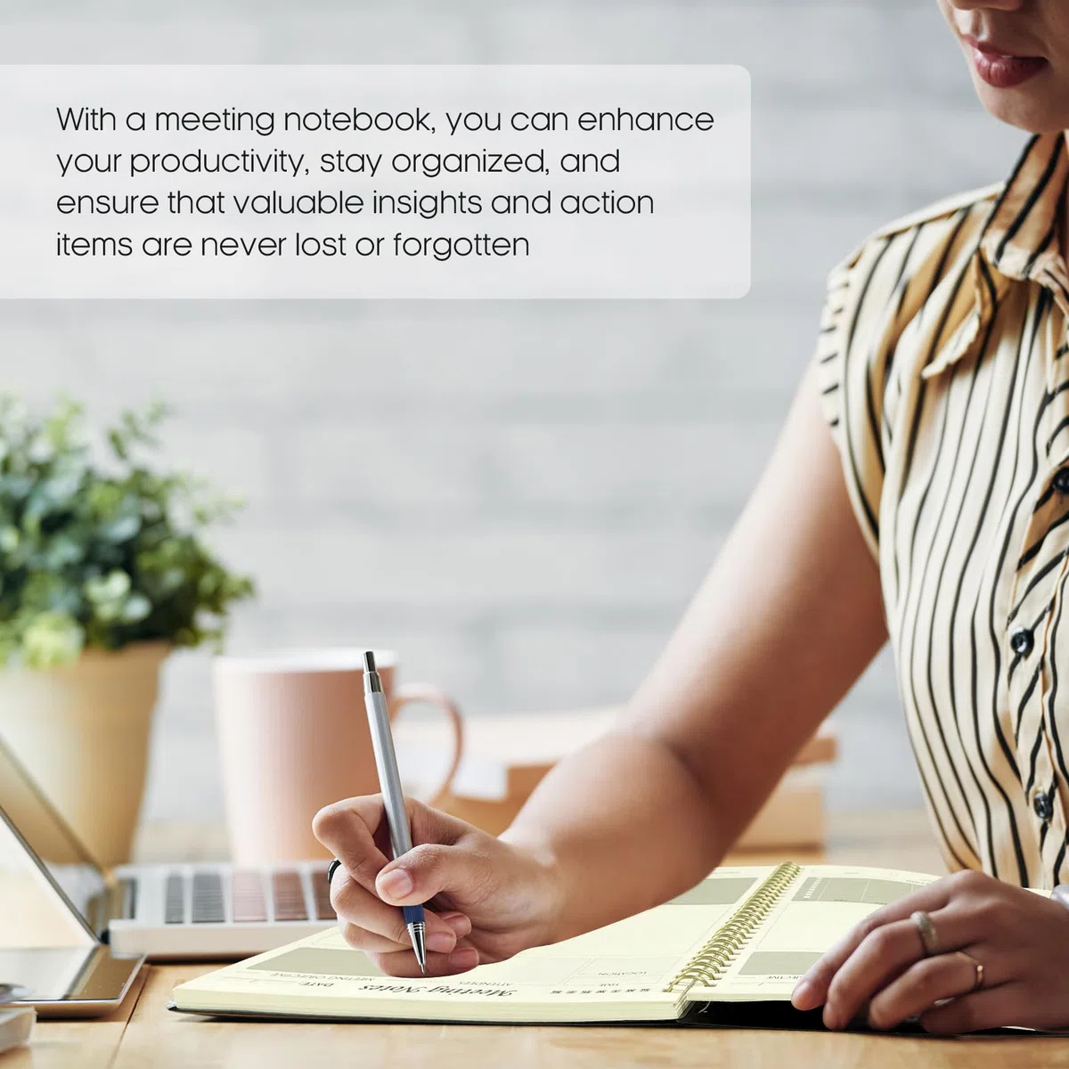 Paquete de 6 cuadernos de reuniones para organización del trabajo, cuaderno planificador de trabajo con artículos de acción, agenda para tomar notas, 160 páginas (6.9 x 9.9 pulgadas), organizador de