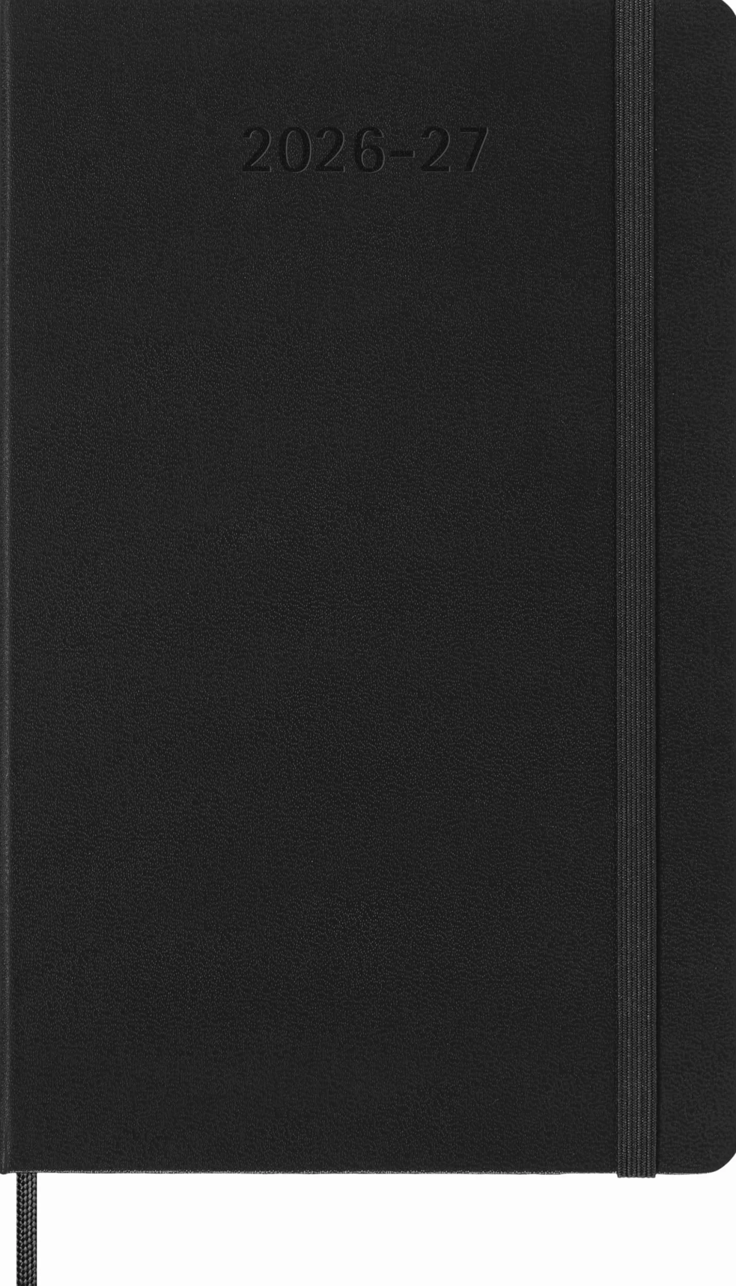 Moleskine Agenda diaria 2026 2027-18 meses con tapa dura y cierre elástico, color negro, tamaño grande 13 x 21 cm