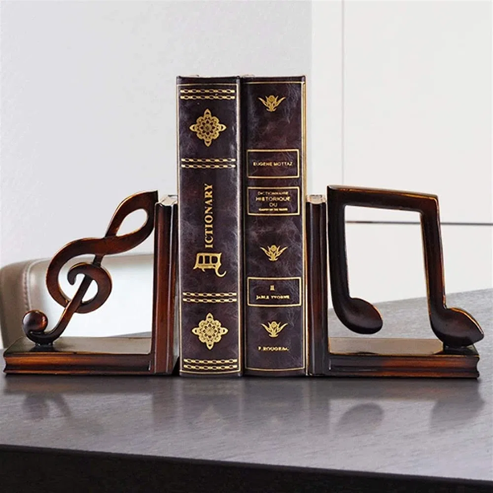 Sujetalibros, reservas de resina musical, fundas decorativas para coleccionar revistas, álbumes pesados, 1 par de dormitorios