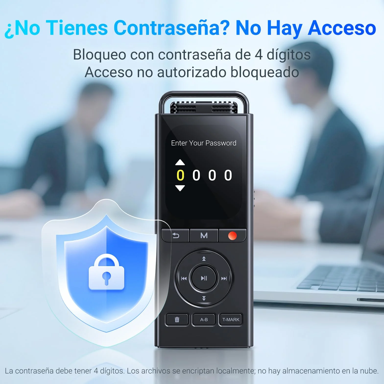 Grabadora de Voz Digital MECHEN 144 GB, Activada por Voz, 10000 h Grabación, Audio HD 3072 Kbps, Reducción de Ruido