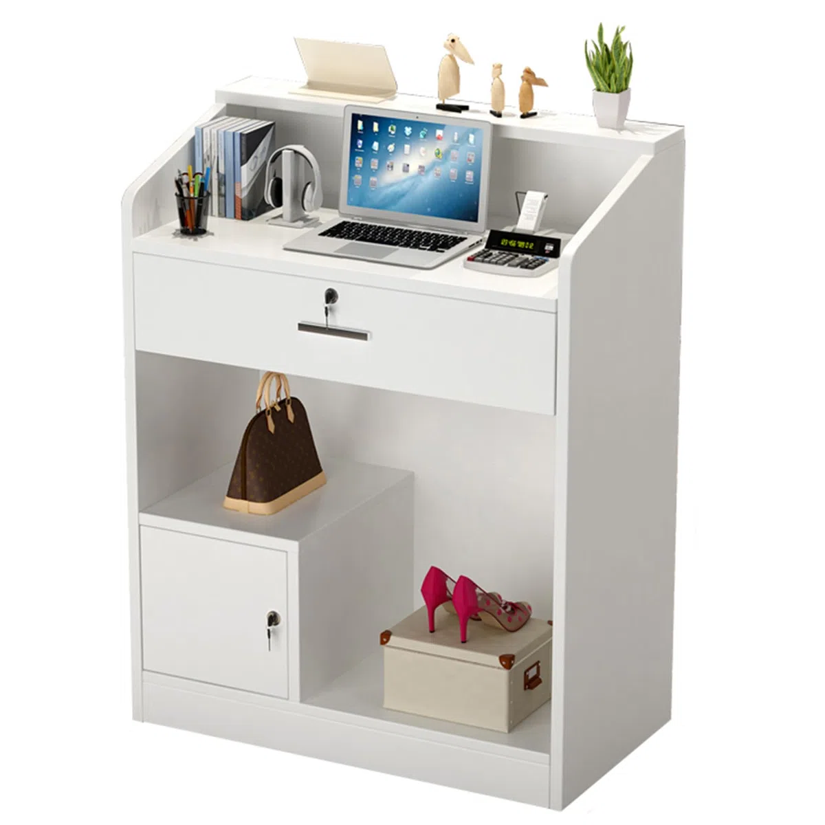 Mostrador De Caja, Escritorio De Recepción para Oficina O Restaurante Simple Y Moderno, Recepción Pequeña, Gabinete De Cajero para Tienda, Mostrador De Recepción para Peluquerías