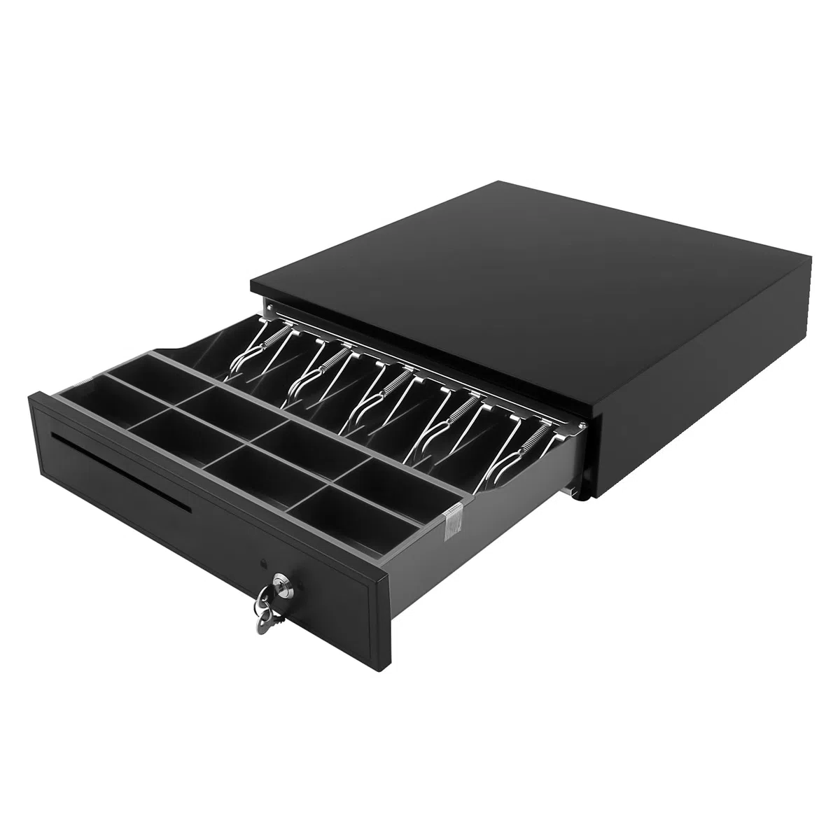 Cajón de efectivo con 5 compartimentos para billetes, 8 compartimentos para monedas, interfaz RJ11, cajón compacto de 425 x 405 x 100 mm