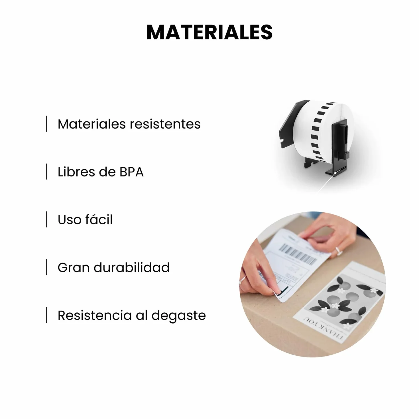 TONER PACK DK22225 Rollo de Etiquetas Cinta Continua 38mm x 30.48m DK-22225 para Brother QL 1000 1050 1050N 1060N 1100 500 560 570 580 600B 650TD 700 710W 720NW 800 810W 820NWB (10 Unidades)