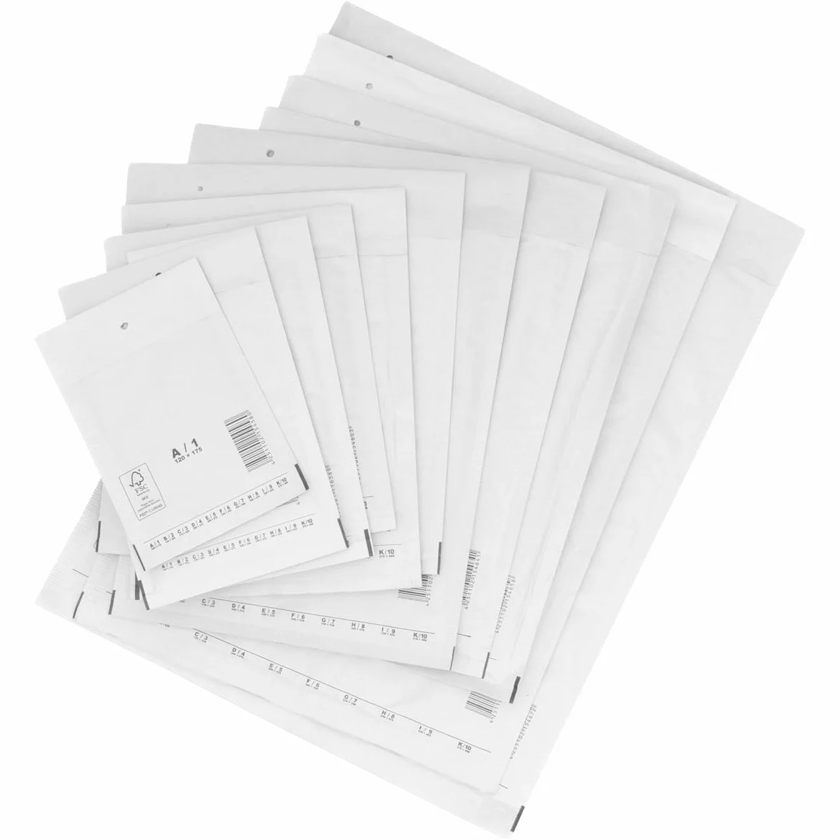 verpacking sobres burbuja 125x235 mm DIN largo sobres blancos - sobre burbuja sobres acolchados autoadhesivos 50 unidades