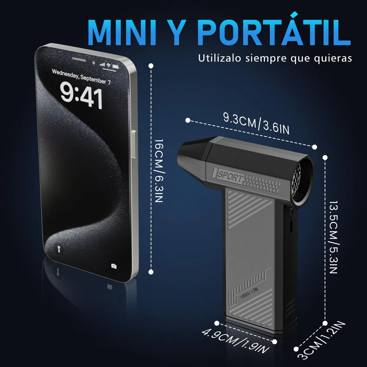MJY 180000Rpm 85m/s 230g Soplador de polvo eléctrico, Aire comprimido 7600 mAh batería de 4 marchas ajustable con linterna LED para coche de coche, PC, Dispositivos electrónicos juego de limpieza para