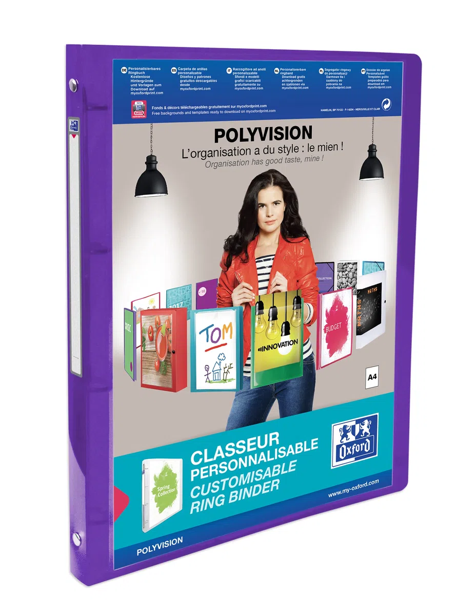 Elba Polyvision 100202273 959034-20 - Carpetas personalizables (12 unidades), colores surtidos y transparentes