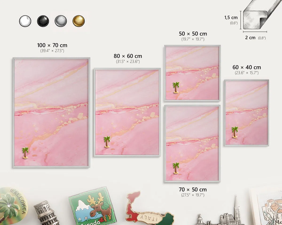 Panel Magnético Informativo 80x60 cm | Marco Plateado | Elegancia Rosa | Montaje Fácil | Pizarra de Pared | Para Restaurante y Bar | Expositor para Menú, Ofertas del Día