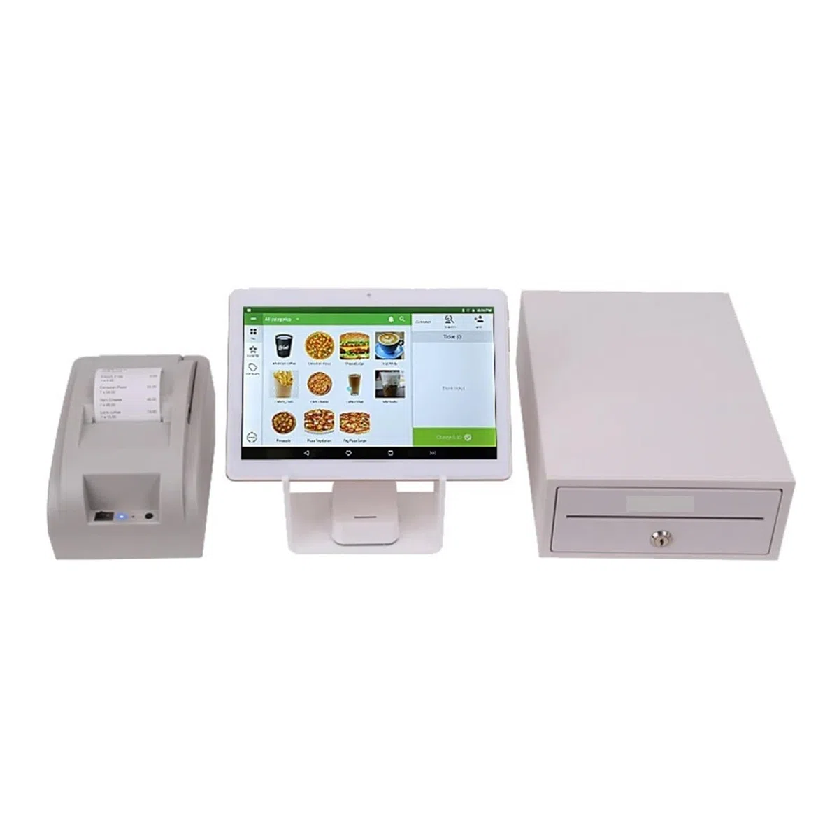 Cajero Registrador, Caja registradora con pantalla táctil de 10 pulgadas y software POS for tiendas minoristas, restaurantes y supermercados