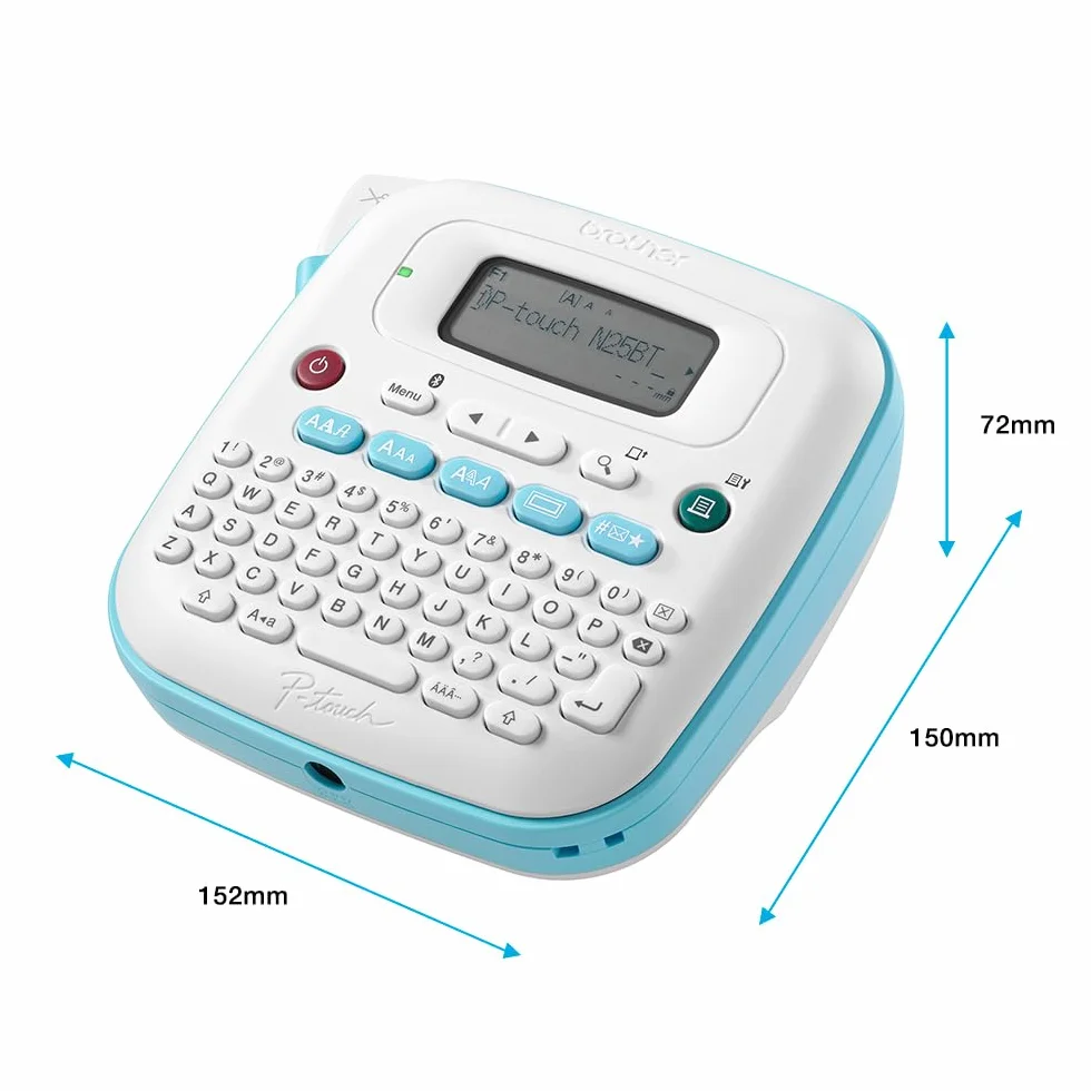 Brother PTN25BT Rotuladora electrónica de sobremesa para el hogar y la Oficina, Pantalla con Vista previa, Bluetooth