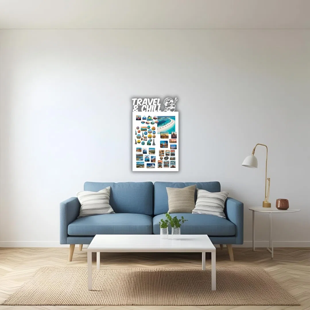 Pizarra Magnética - Tablero Magnético con Diseño de Animal - Ideal Para Imanes y Notas - Pizarra Magnética Para Escribir - Incl. Kit de Montaje - Blanco - 50x80 cm