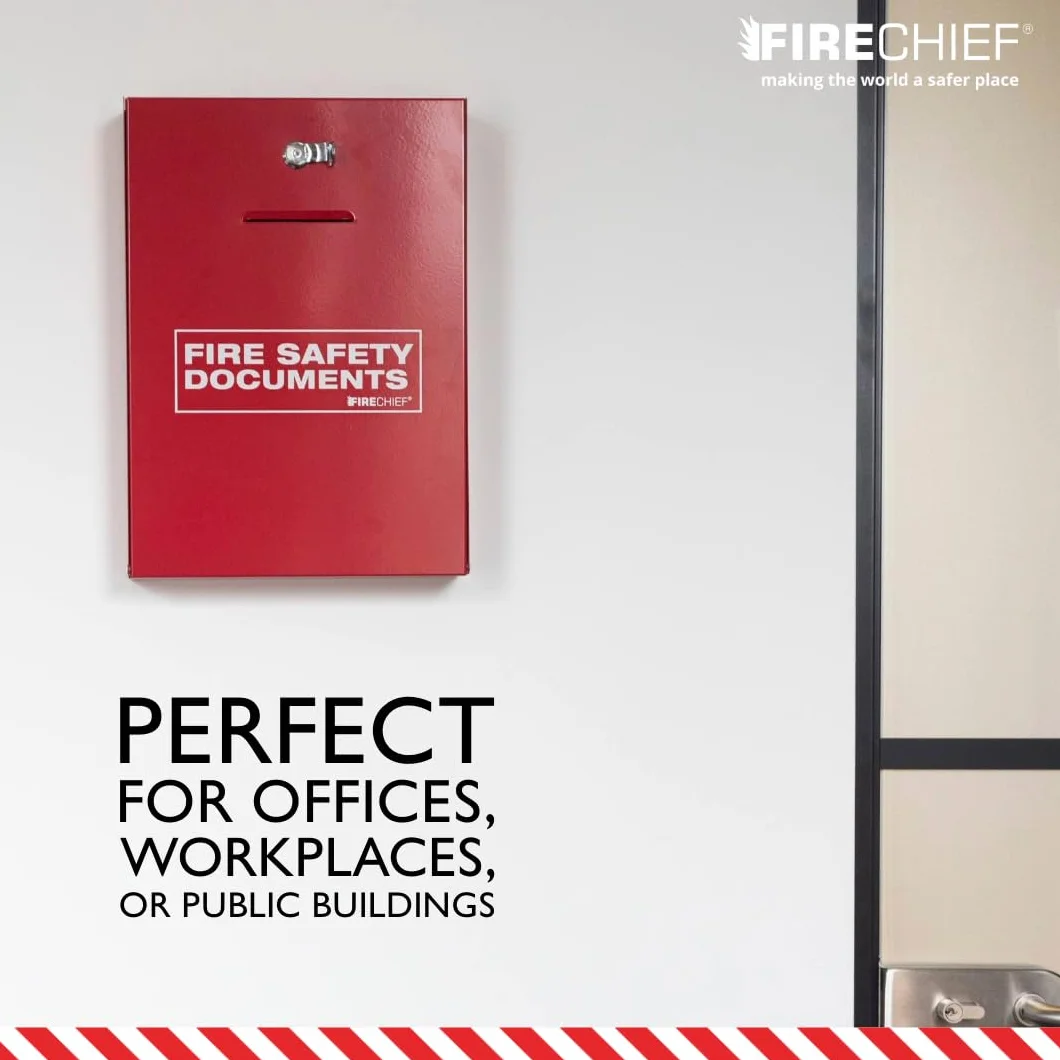 Firechief DHS2 - Soporte para documentos con cierre, color rojo