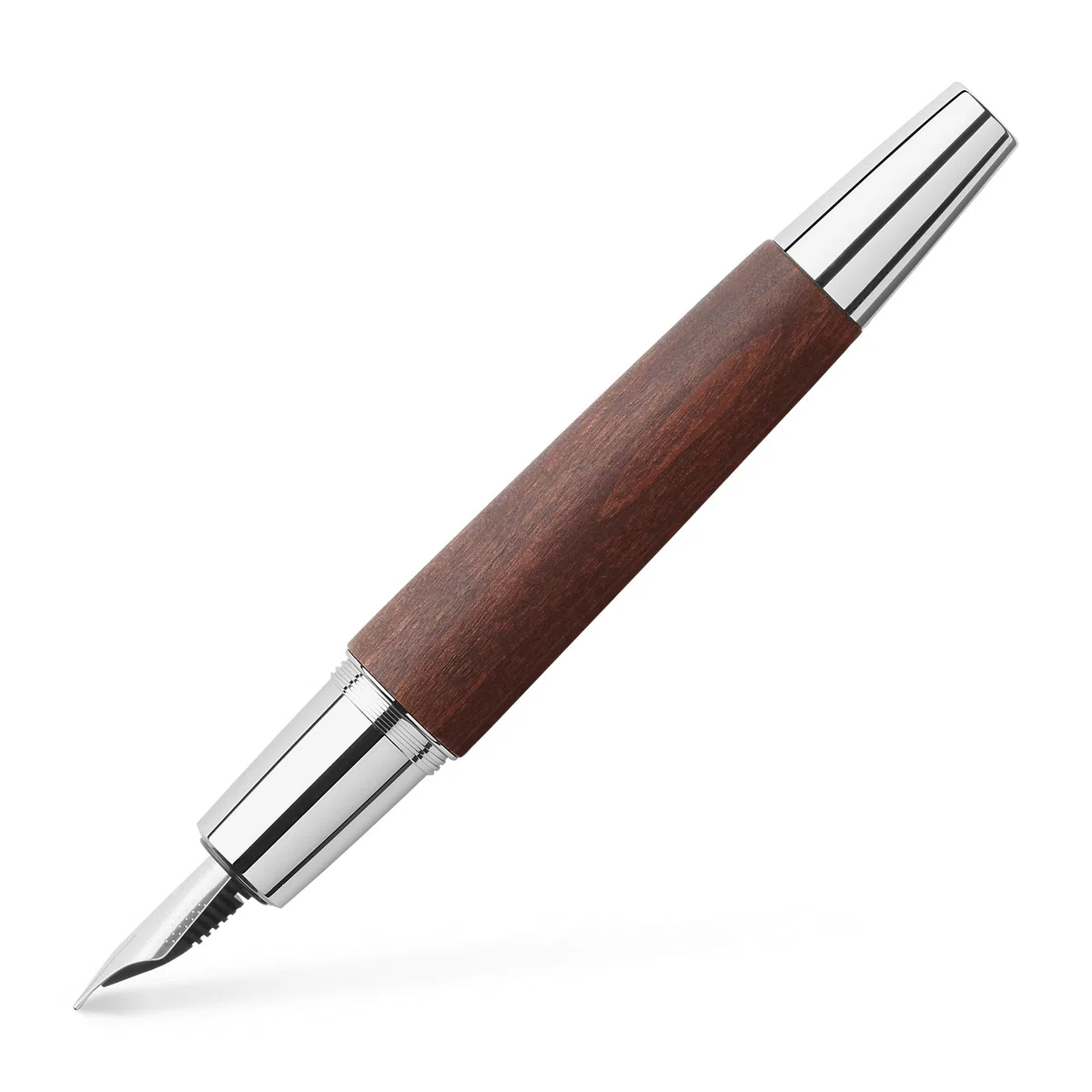 FABER-CASTELL - Pluma estilográfica e-motion madera cromada, plumín B