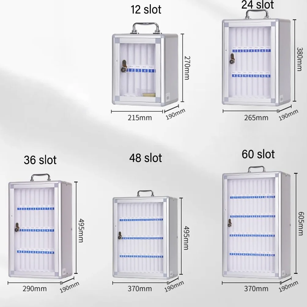 Gabinete De Almacenamiento para Teléfonos Móviles Aleación Aluminio Taquillas con Cerradura 24 Compartimentos Plateadas