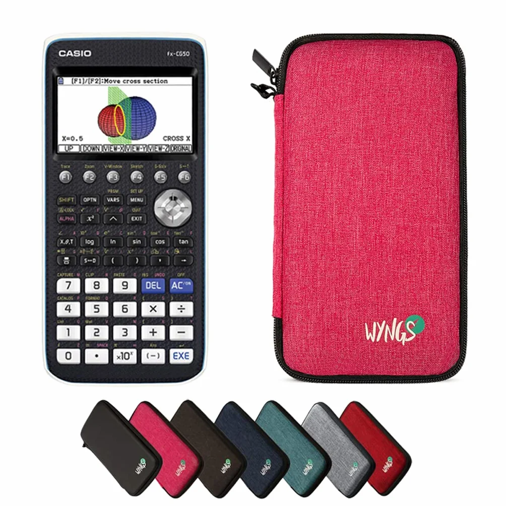 Casio fx-CG50 con Funda Protectora WYNGS Rosa - Calculadora Gráfica - Paquete Básico