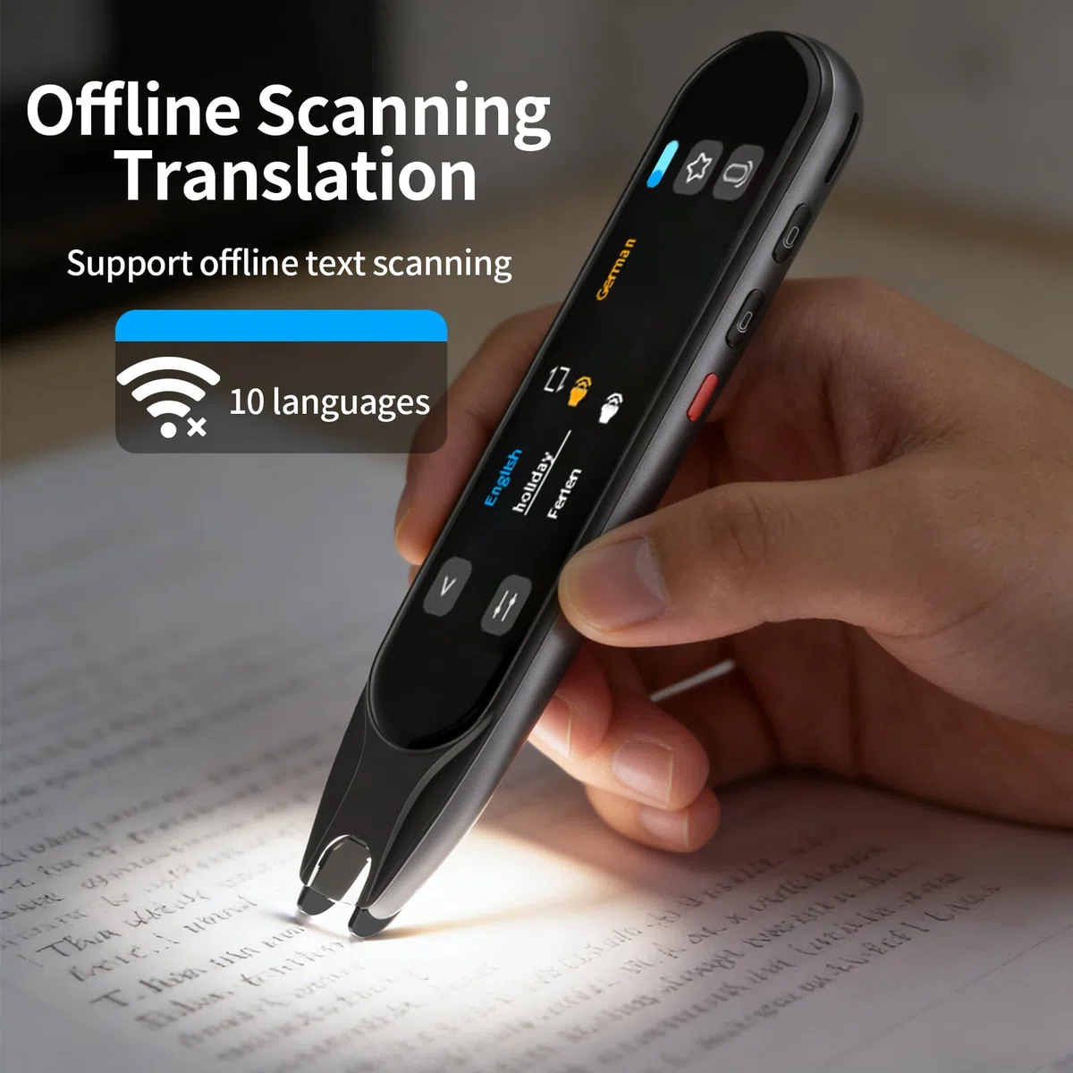 Bolígrafo de traducción de escaneo y bolígrafo de lectura, herramienta de asistencia profesional para dislexia, dificultades de aprendizaje y estudiantes de idiomas, dispositivo traductor de idiomas