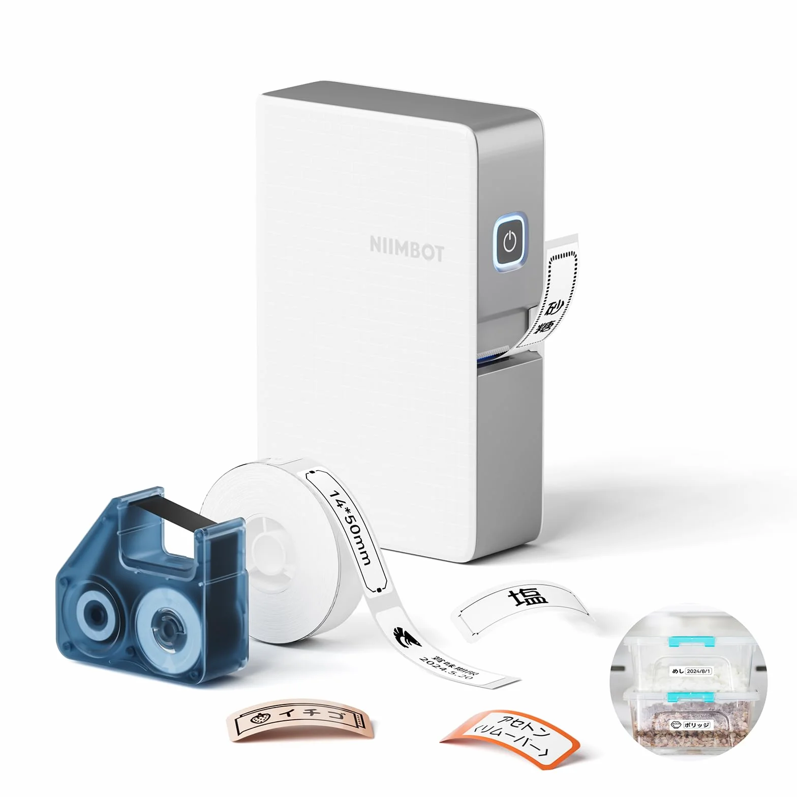 NIIMBOT Fabricante de Etiquetas portátil B18, conexión inalámbrica Bluetooth, edición móvil, impresión en Color de Soporte, Blanco