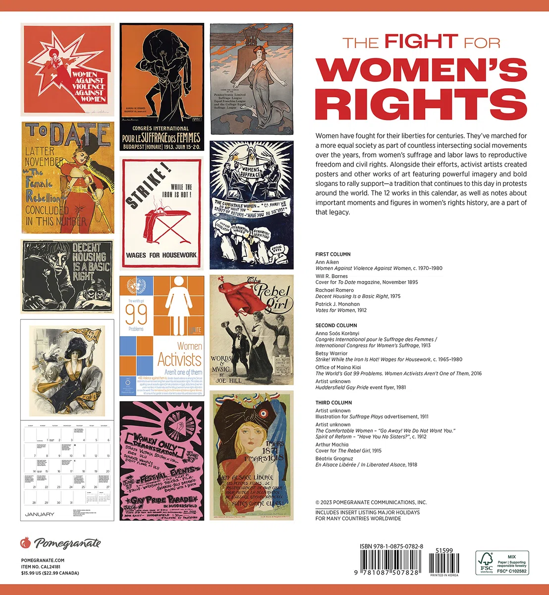 The Fight for Women's Rights 2024 Calendario de pared