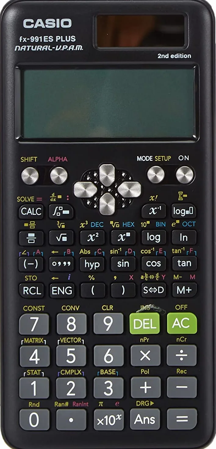 Casio fx-991ES Plus 2nd Edition con Funda Protectora WYNGS Negro - Calculadora Científica - Paquete Básico