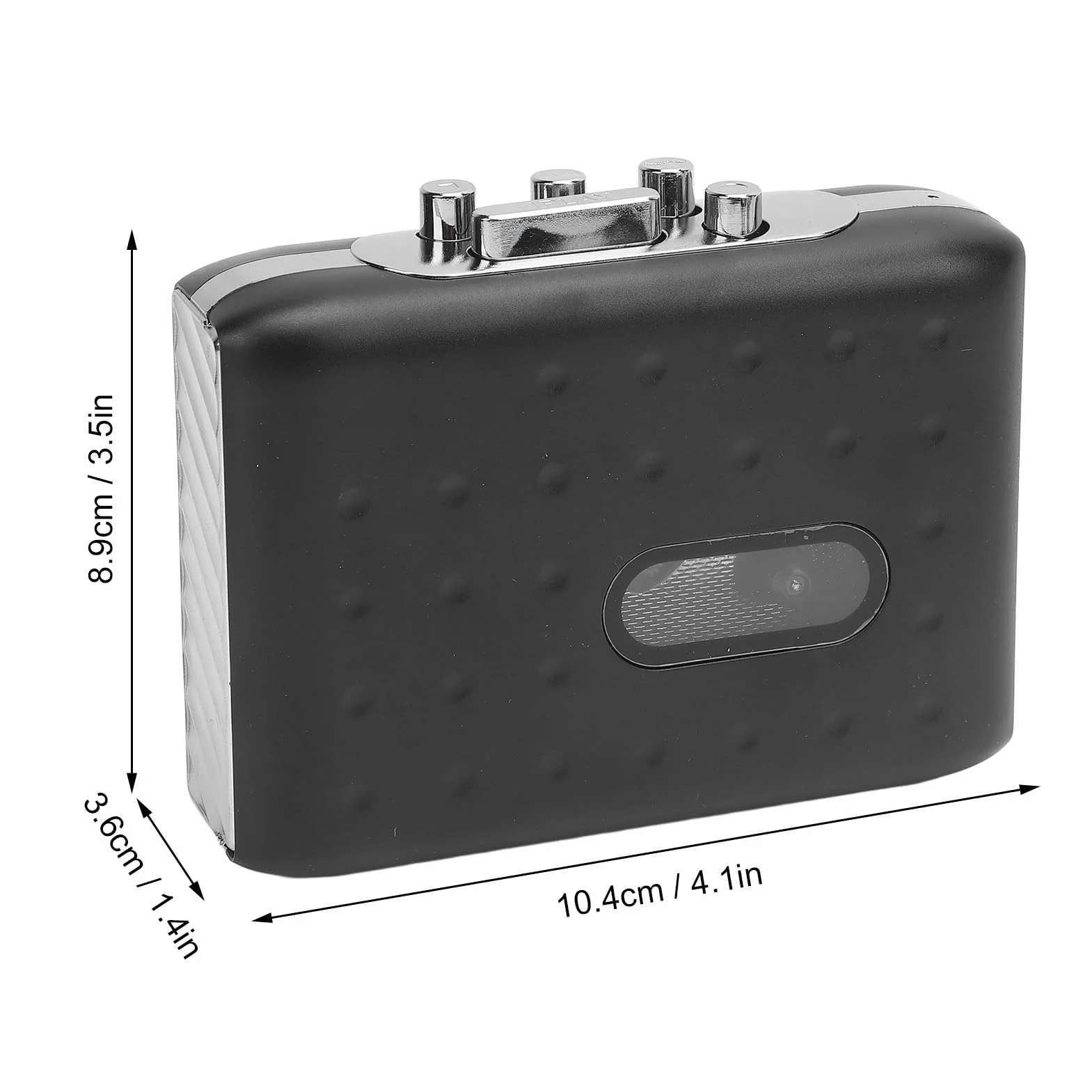 Przenośny odtwarzacz kaset USB-C konwerter MP3 z mikrofonem i słuchawkami Jack Czarny
