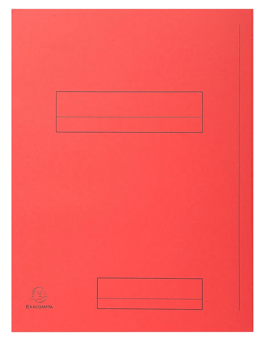 Exacompta 335008E - Lote de 50 Subcarpetas Super 250 Impresas y con 2 Solapas, Color Rojo
