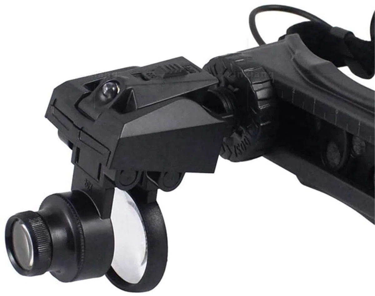 Lupa De Diadema, Lupa con Luz para La Cabeza, Lupa Óptica Especializada para Reparación De Placas De Circuitos Impresos + Luz Led para La Cabeza, Aumento De 5 X 10 X 15 X
