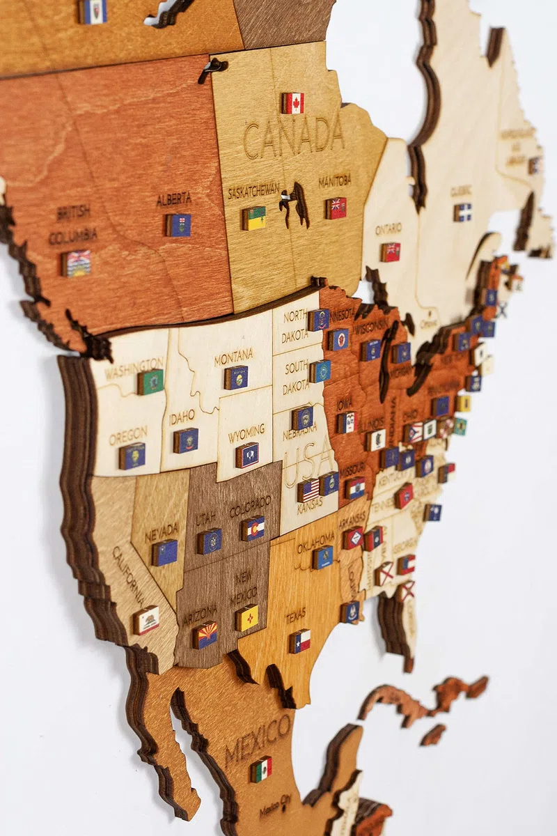 Marcadores de madera banderas del mundo (346 piezas) adhesivo posterior thumb tacks mapa push pins - para tablón de anuncios, mapa de madera, oficina