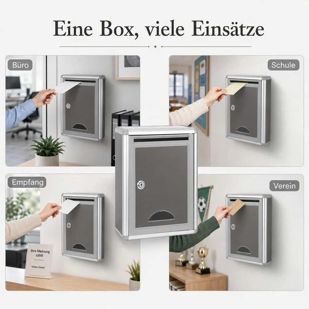 Gadpiparty Soporte de metal para sugerencias, caja de sugerencia, caja de sugerencia, caja de sugerencia, caja de aluminio, caja de aluminio, caja de cerradura, pinzas de metal