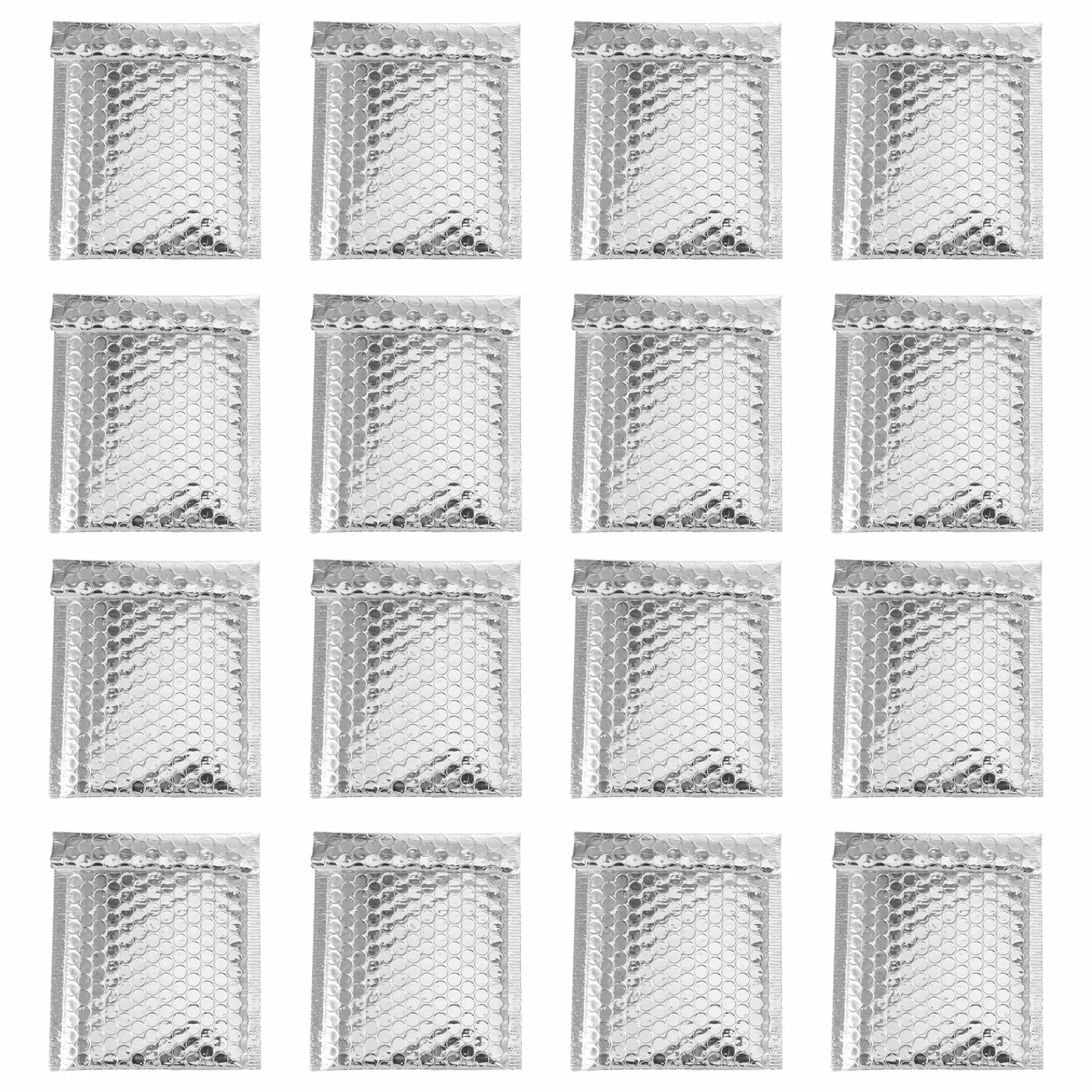 TIDTALEO Sobres Acolchados Burbujas Plateados, 14x16 4 Cm, 100 Unidades, Bolsas Autosellantes para Envío Seguro de Correo y Libros, Sobres de Burbujas Impermeables para Protección