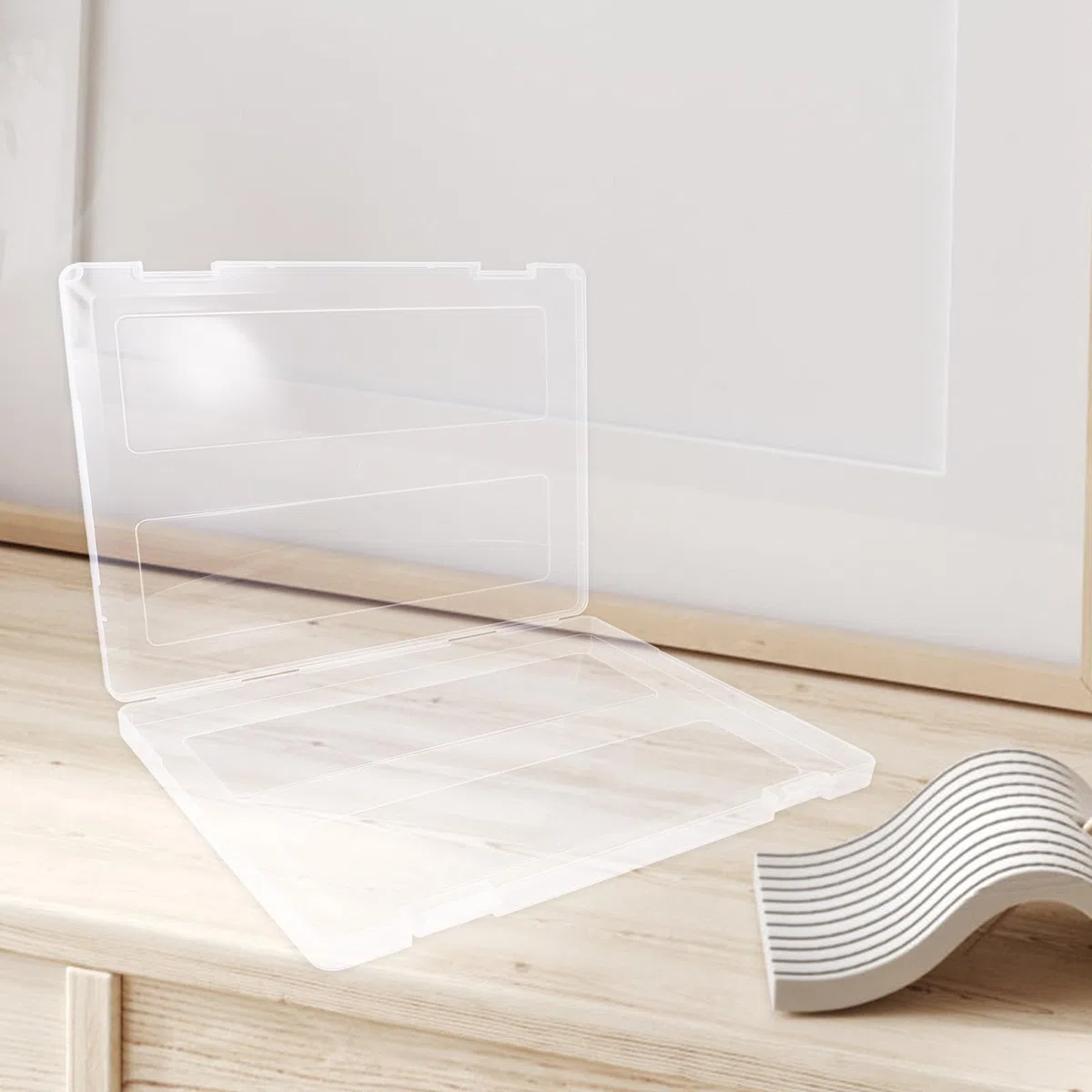 MAGICLULU Juego de 4 Cajas Transparentes para Almacenamiento de Archivos A4, Organizador de Documentos Superficie Lisa y Material Pp Adecuado para Oficina y Archivo Diario