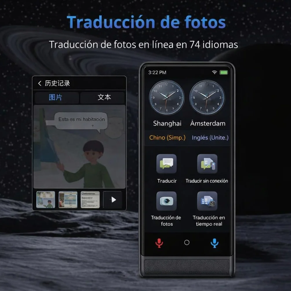 California, Traductor de Idiomas Instantáneo de Voz 2026, Traductor Simultáneo Sin WiFi, Pantalla Táctil 4 Pulgadas, Aleación de Aluminio, 142 Idiomas Online 22 Offline, Traductor Portátil