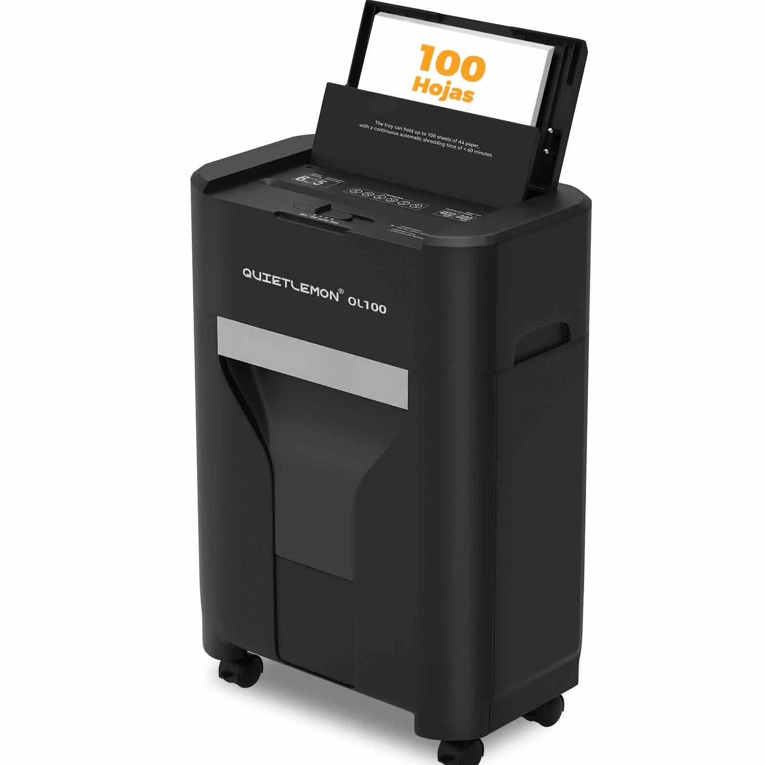 100 Hojas trituradora de Papel con alimentación automática, 40 min de Funcionamiento Continuo, P-4, Destructora Documentos Eléctrica Papelera 17L Oficina Casa Industrial Hogar
