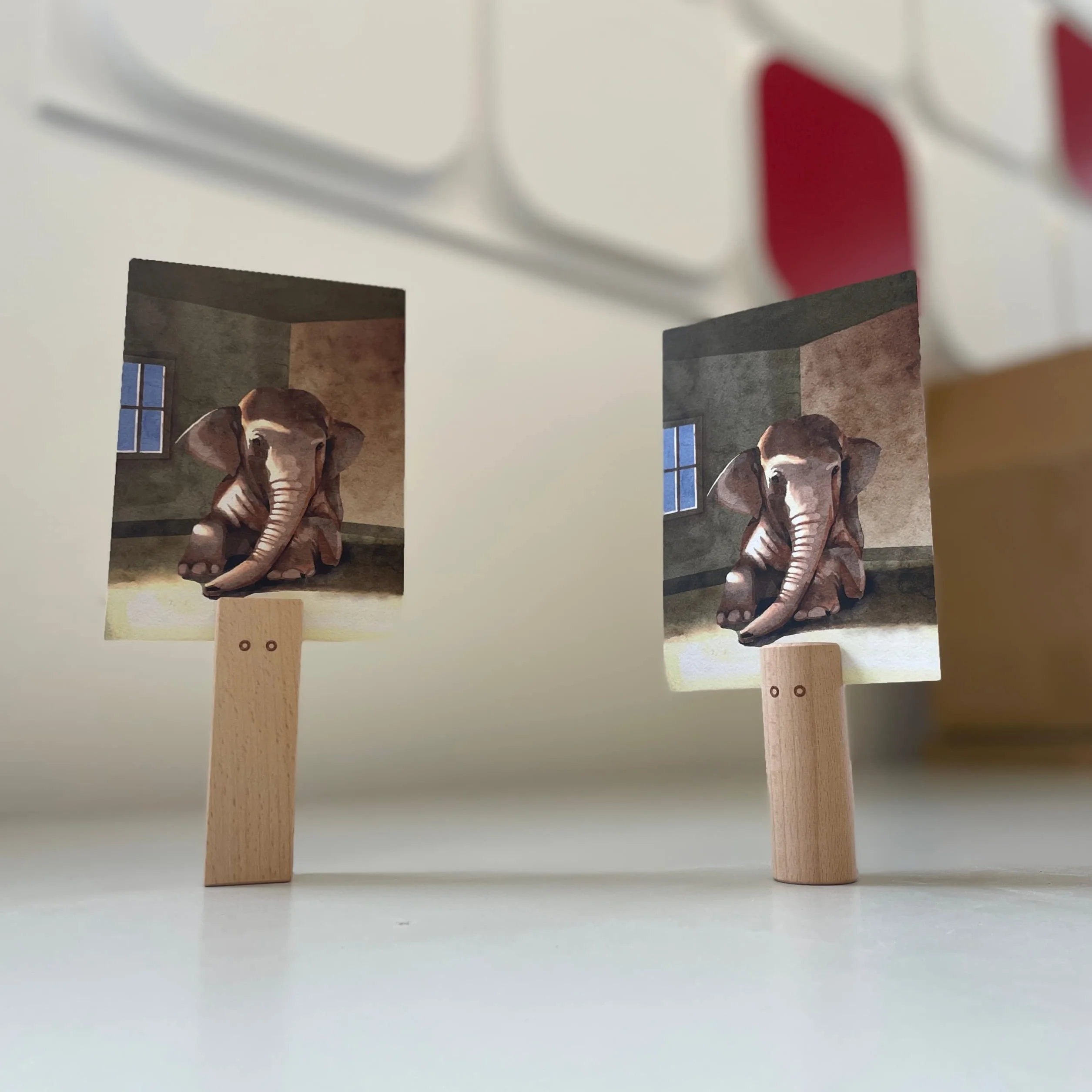 Figuras de madera con tarjetero para coaching sistémico y constelaciones familiares