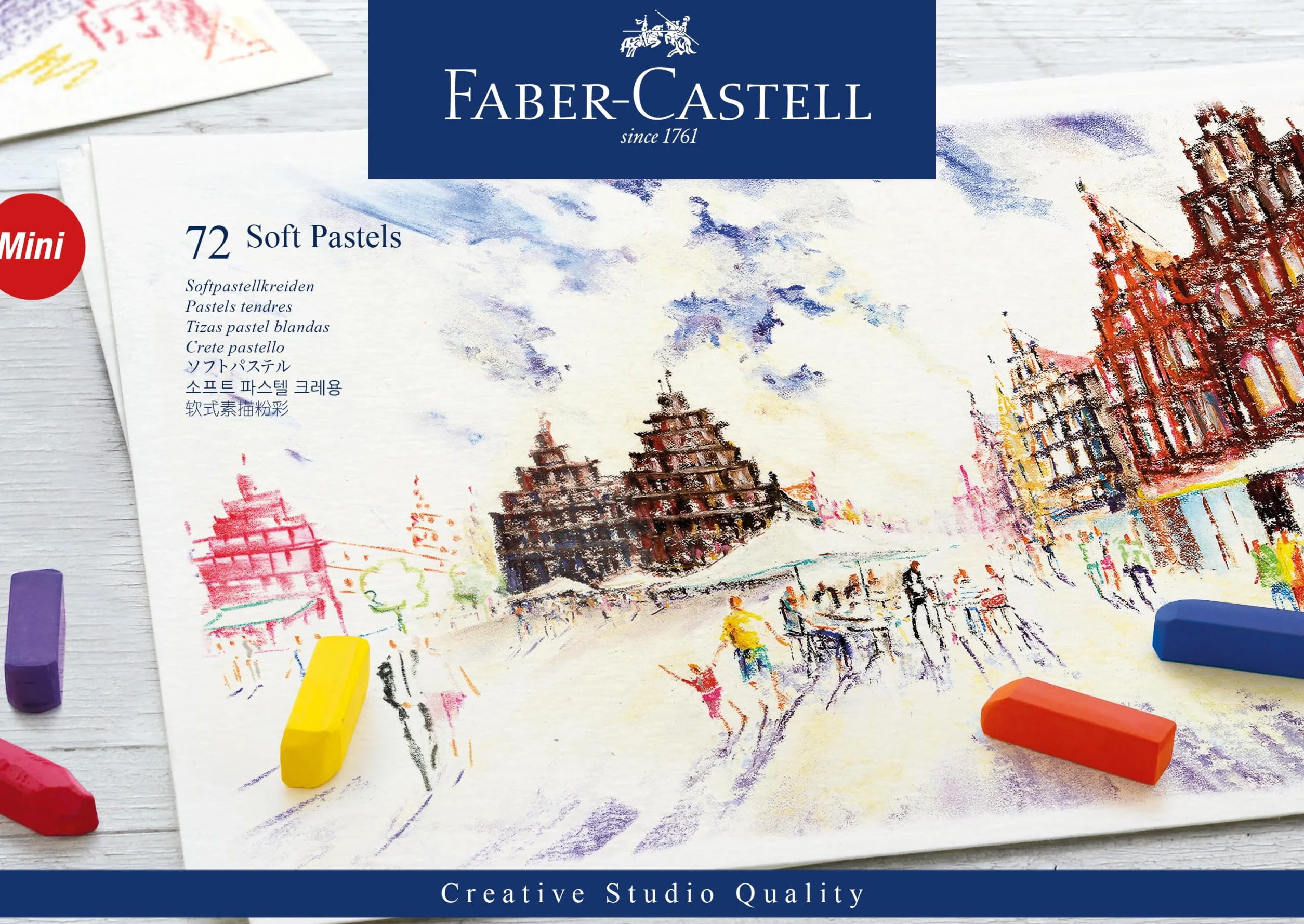 Faber-Castell Estuche de Cartón 72 Tizas Pastel Mini Multicolor
