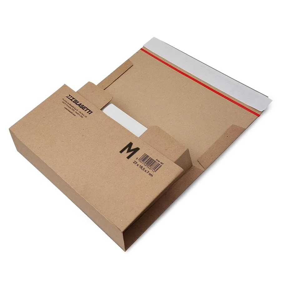 Blasetti Caja para Envío de Libros - Book Box M, embalaje en cartón microondulado color avana, paquete de 20 unidades, ideal para enviar libros en formato B5