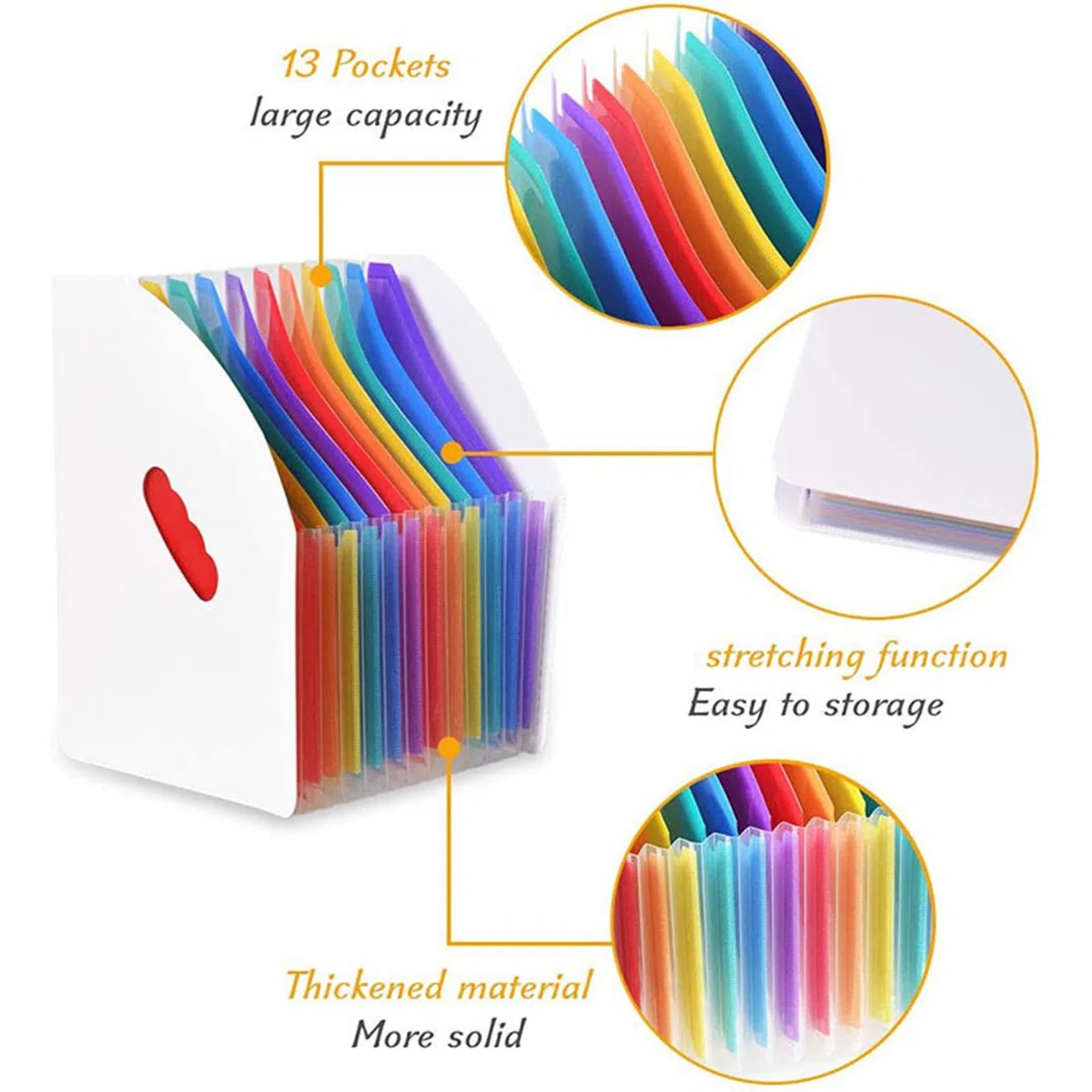 5X Carpeta de Archivos Expandible Carpeta de Pie A4 Organizador Vertical de Archivos Revista Cesta Escritorio 13 Bolsillos Soporte de Archivos