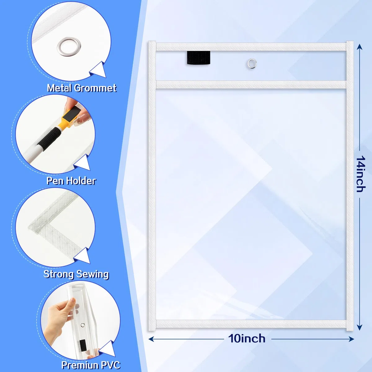 Seajan 120 fundas de plástico transparentes de borrado en seco para papel de 35,5 x 25,4 cm, reutilizables, soporte para boletos, organizador de pedidos, suministros para profesores para el aula