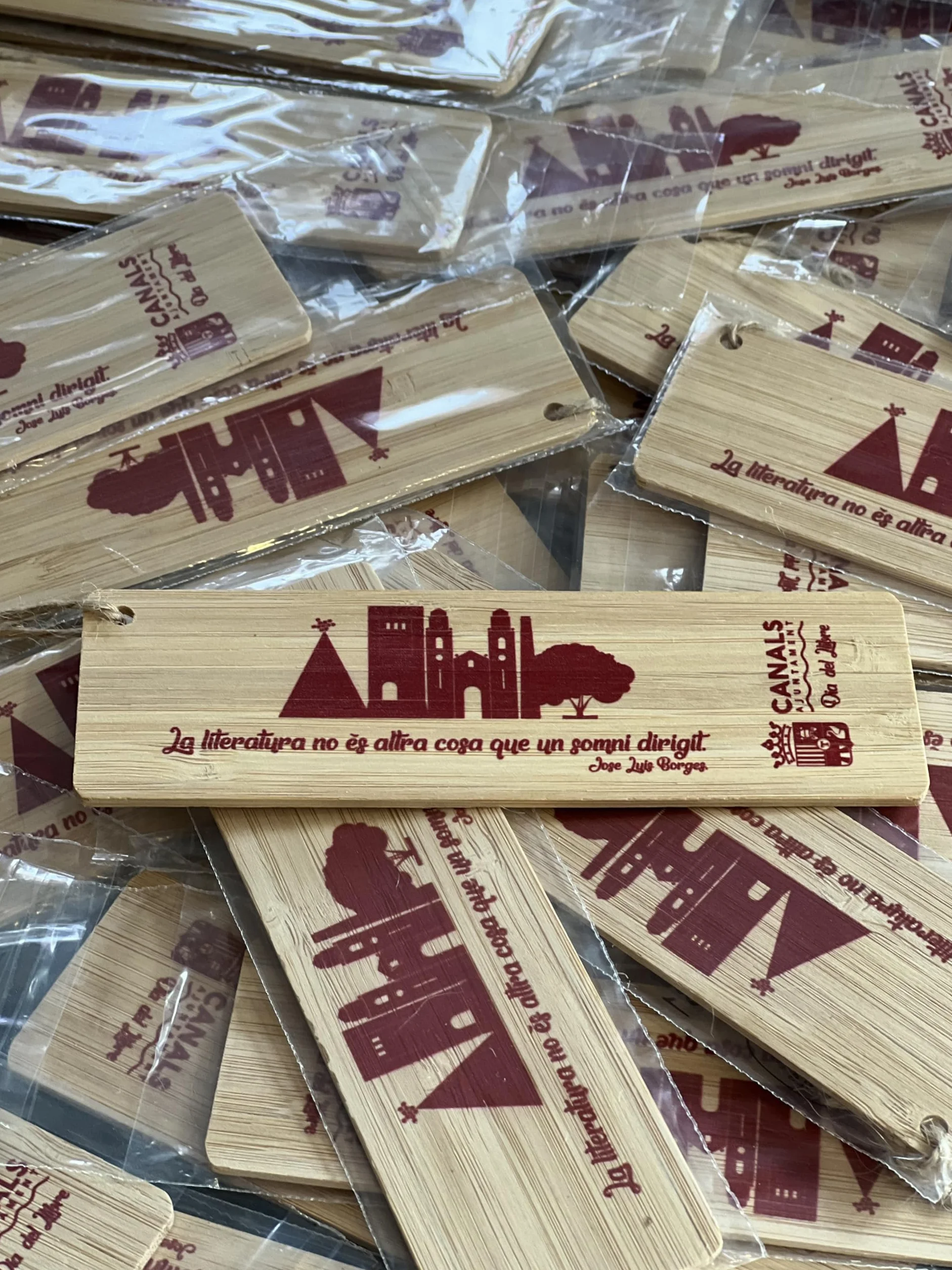 Pack de 20 Marcapáginas de Bambú Personalizados para Boda, Comunión, Bautizo