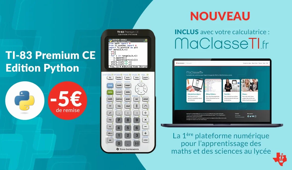 Texas Instruments TI-83 Premium CE Python - Calculadora científica color