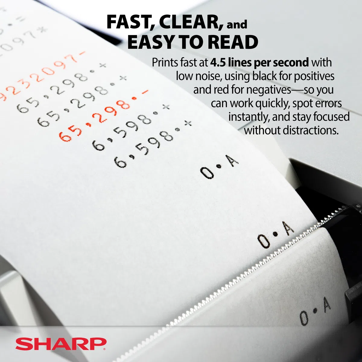 Sharp EL1197PIII - Calculadora (Color Blanco, Cinta de Tinta)