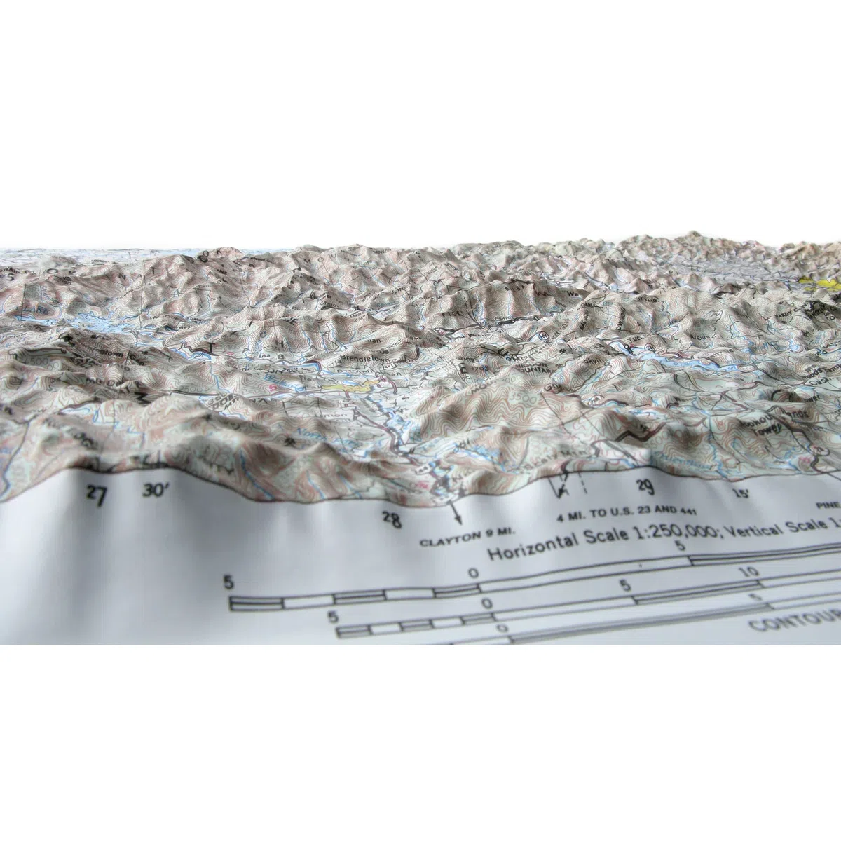 Hubbard Scientific Mapa 3D Knoxville NI171 | Un verdadero mapa de alivio elevado - Puedes sentir el terreno | Mapa moldeado formado al vacío | 32 x 20.5 pulgadas | Topografía detallada