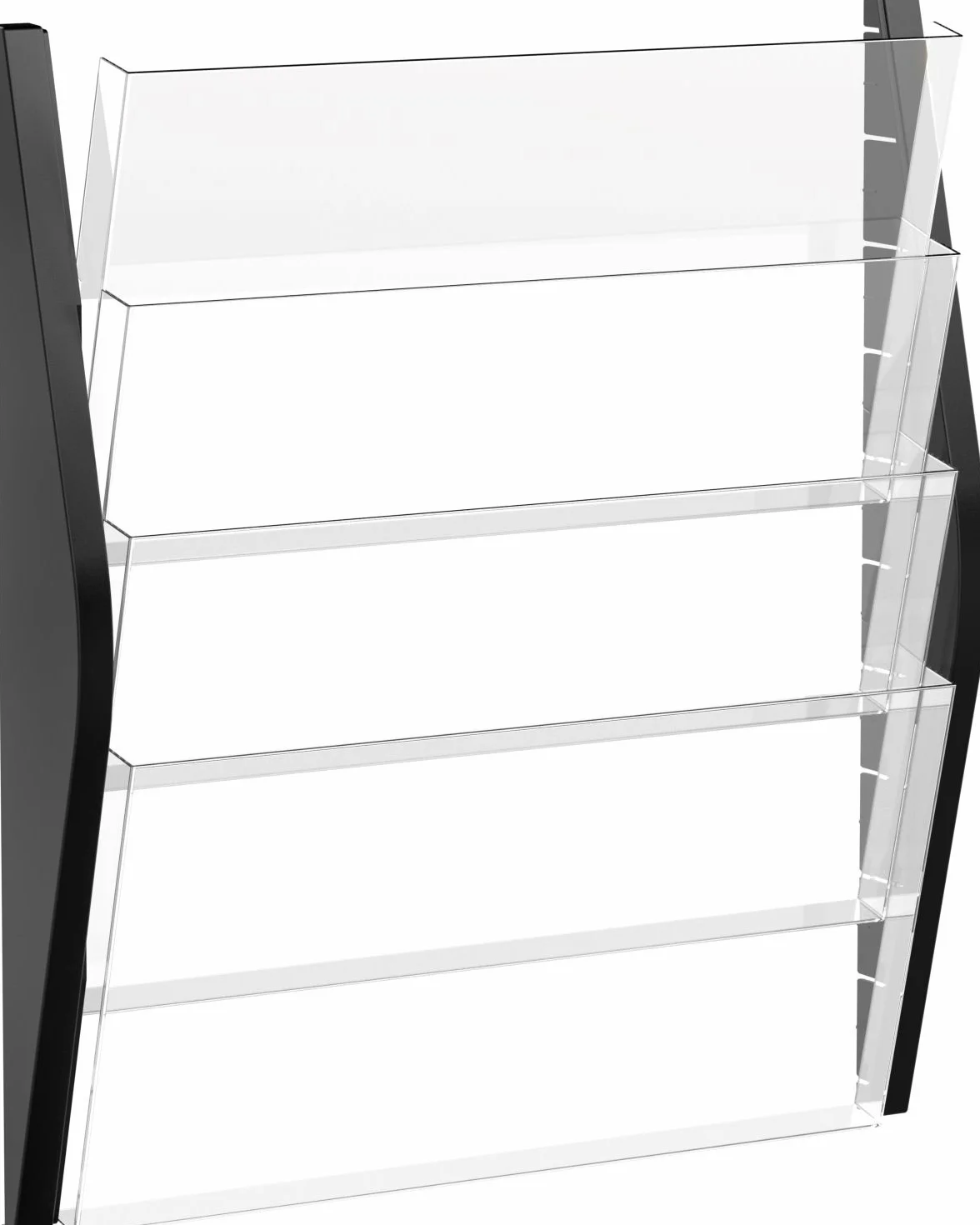 Helit H6270495 - Soporte de pared para periódicos (4 compartimentos, DIN A3, formato horizontal), color negro