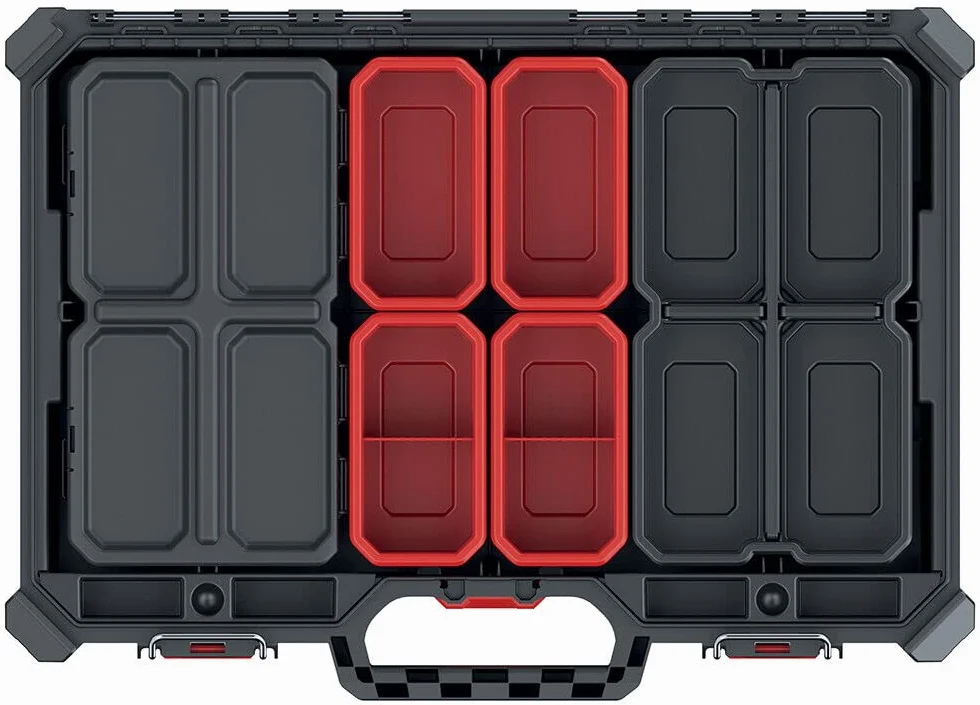 Caja organizadora para piezas pequeñas, apilable, 543 x 368 x 77 mm