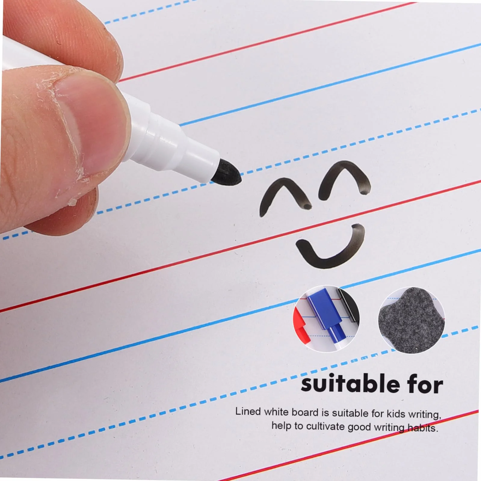 Tablero De Dibujo Para Pizarra Pequeña De Doble Cara Con Líneas Para Estudiantes Para Practicar Letras y Números Casa o Escuela