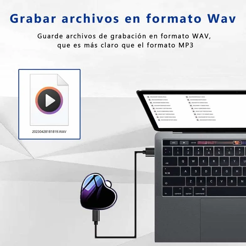 Mini Grabadora de Audio USB con Activación por Voz, Dispositivo de Grabación Llavero