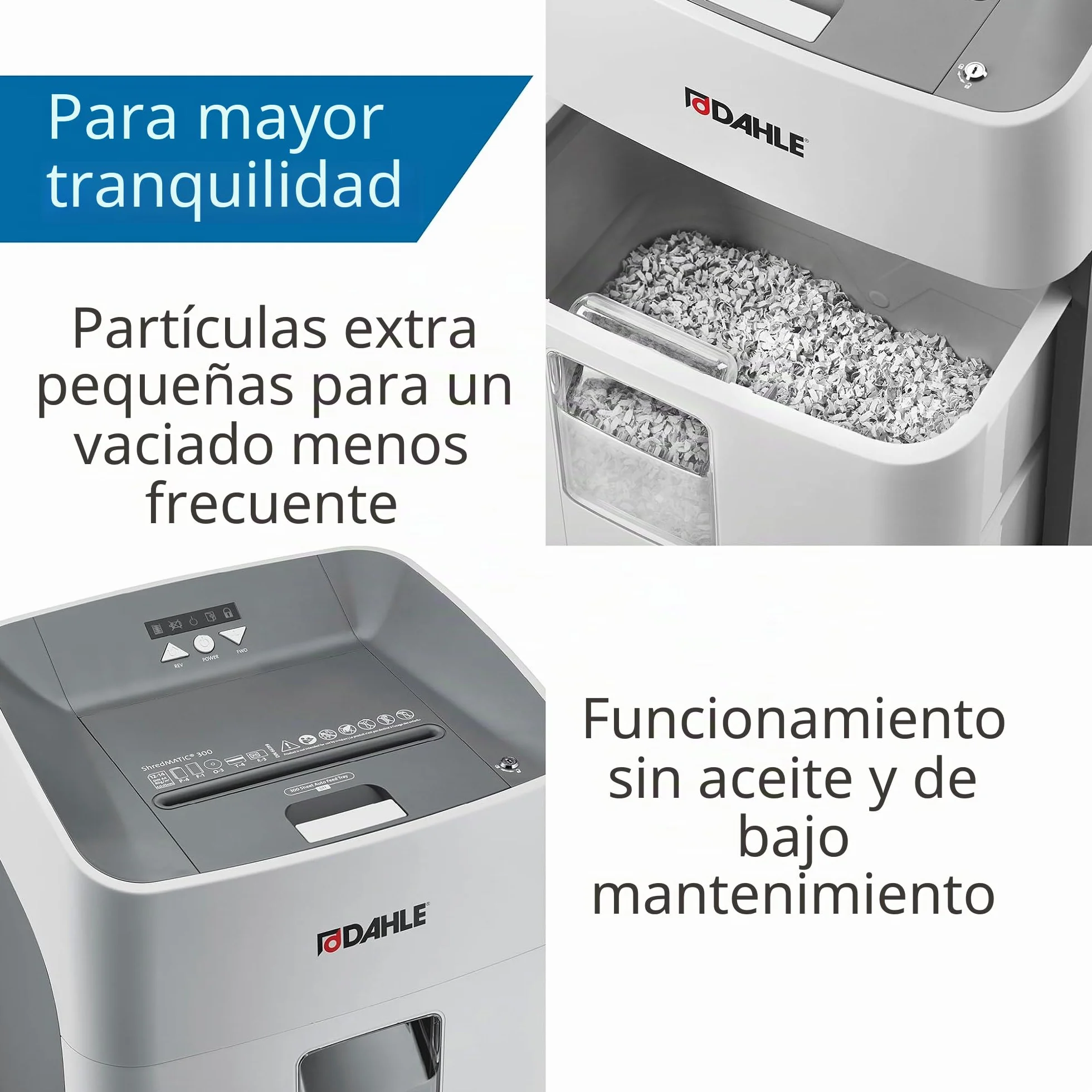 Trituradora de Papel Dahle SHREDMATIC 300 40 L