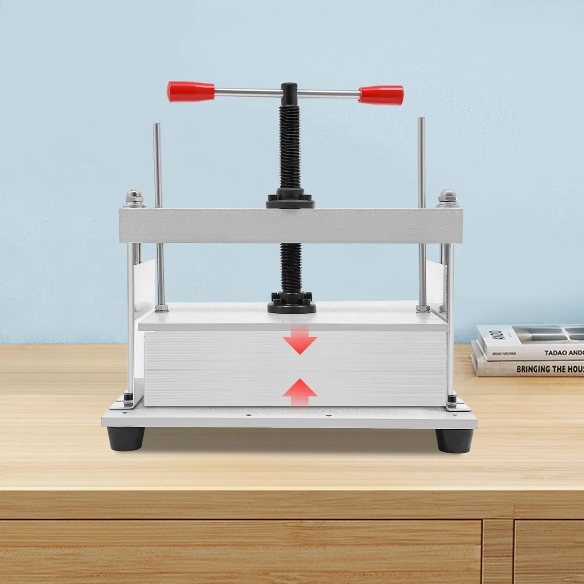 Prensa manual de papel, A4, máquina de encuadernación de prensa pesada, diseño de tuerca gruesa, barra de equilibrio doble, para tela, cuero, pegatinas, documentos, álbumes